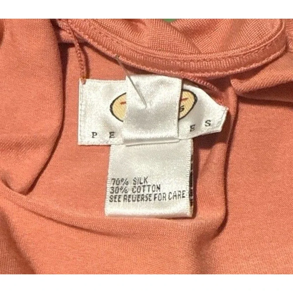 Talbots Petite 10P Coral Silk Blend Tank Twist Front Sleeveless Top